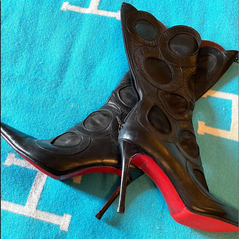 Christian Louboutin Scallop Mid Calf Boot 7.5